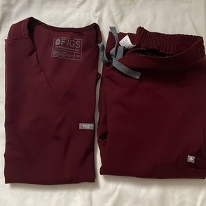 Figs Scrub Set-Maroon